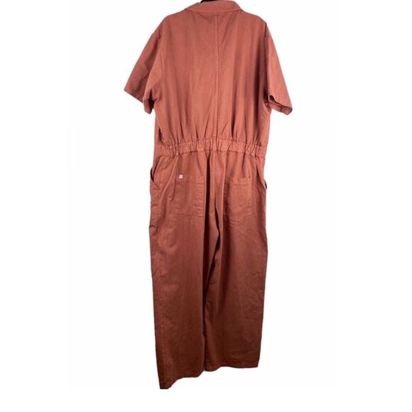 BIG BUD PRESS Short Sleeve Jumpsuit, Clay Red, 4X - Picture 7 of 13